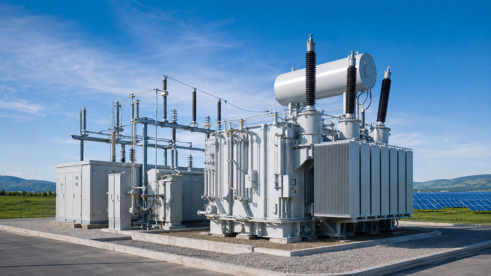 Power transformer and electrical distribution equipment for renewable energy projects