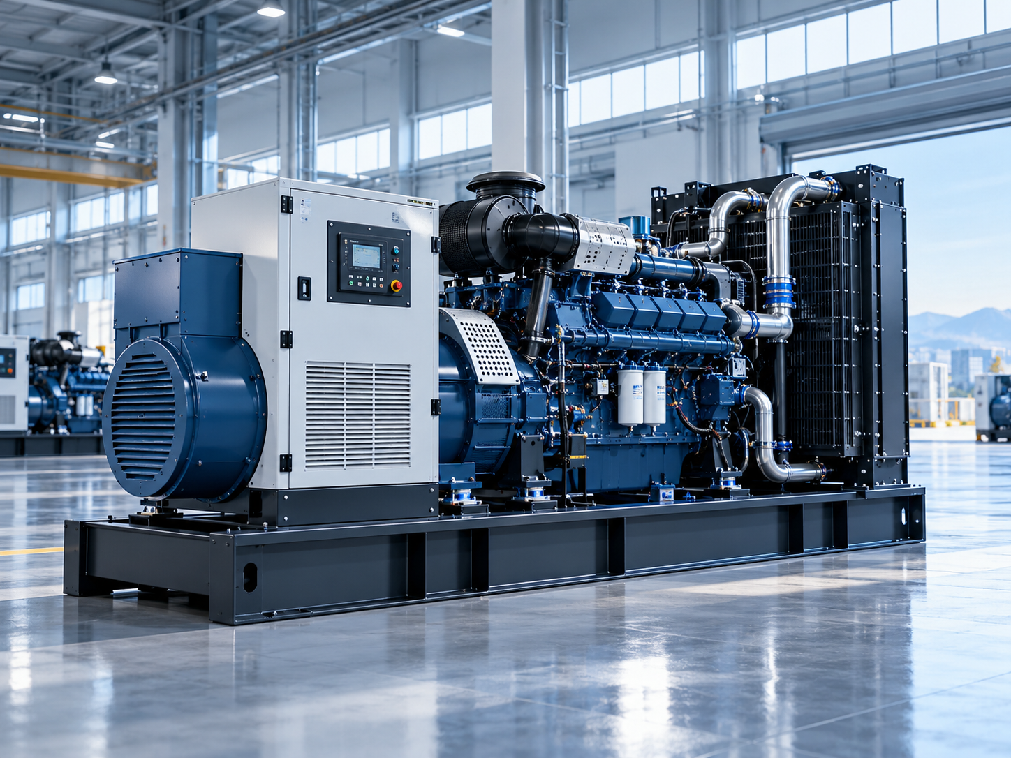 Industrial diesel generator set for reliable backup and power generation applications